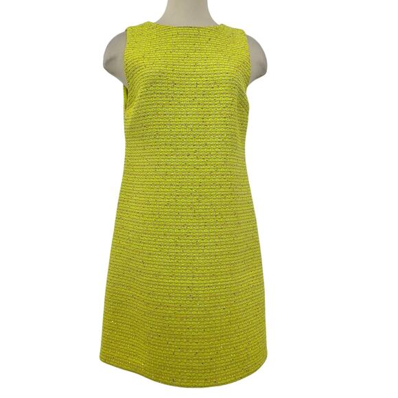 Alice + Olivia Clyde Sequin-Embellished Mini Dress Boucle-Tweed Neon 8 - Picture 1 of 10
